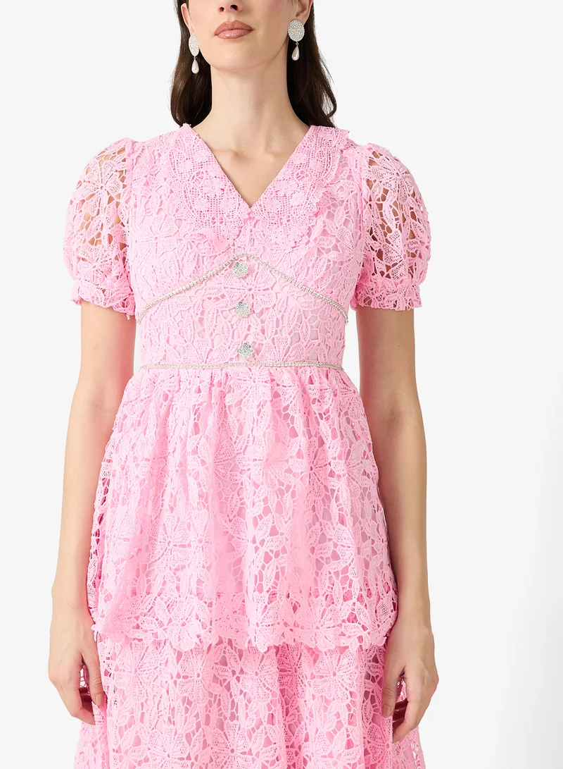 Ella Limited Edition  Lace A-line Layered Dress for Women | Best Price UAE